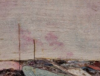 Kunstwerk, Maya Wildevuur, Zijde collage – Compositie